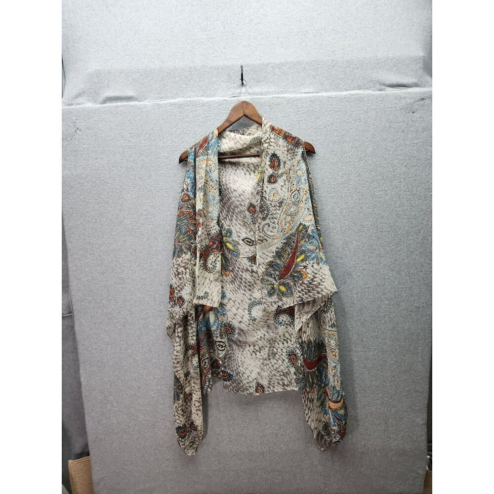 Paisley Print‎ Lightweight Sleeveless Open Front Cardigan Wrap For Women